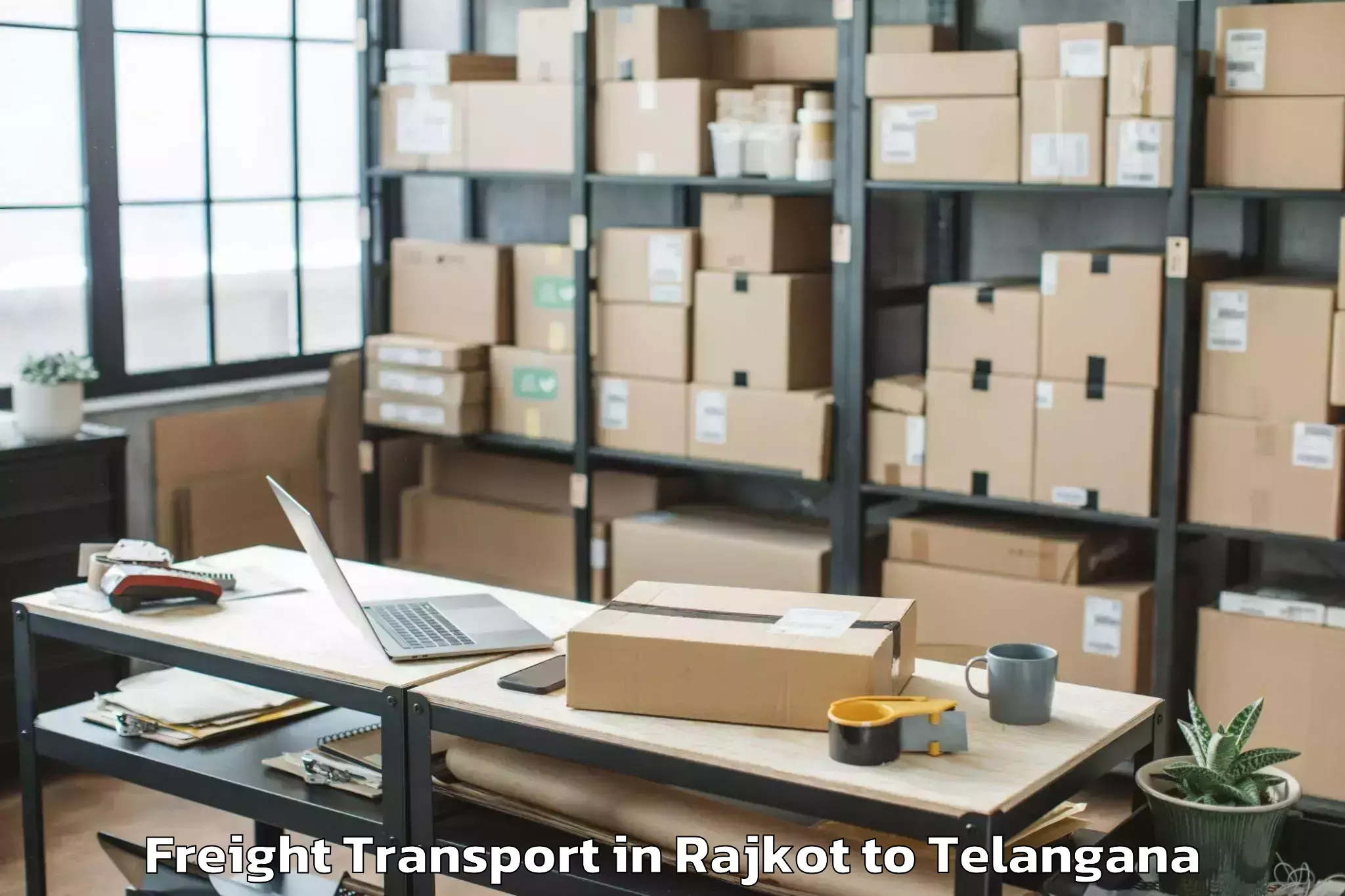 Rajkot to Abhilashi University Hyderabad Freight Transport